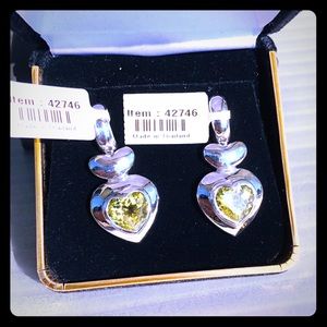 SOLD!! Heart Shape Earrings - Lemon Citrine Stone